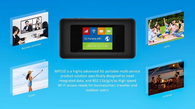 Unlock CAT18 5G MiFis Mobile Hotspots Cellular Wi-Fi Router 5000Mah Battery WiFi6 5G Router With Sim Card Slot 10